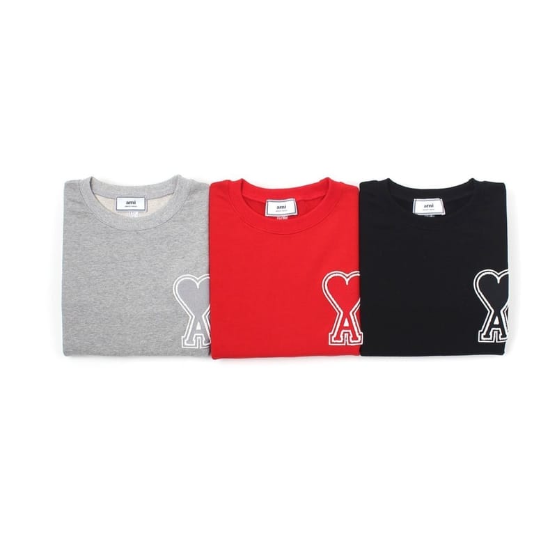 AMI 아미 스티치 하트 맨투맨 3COLOR