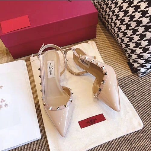 VALENTINO 발렌티노 락스터드 슬링백 힐 6.5cm M1350-2