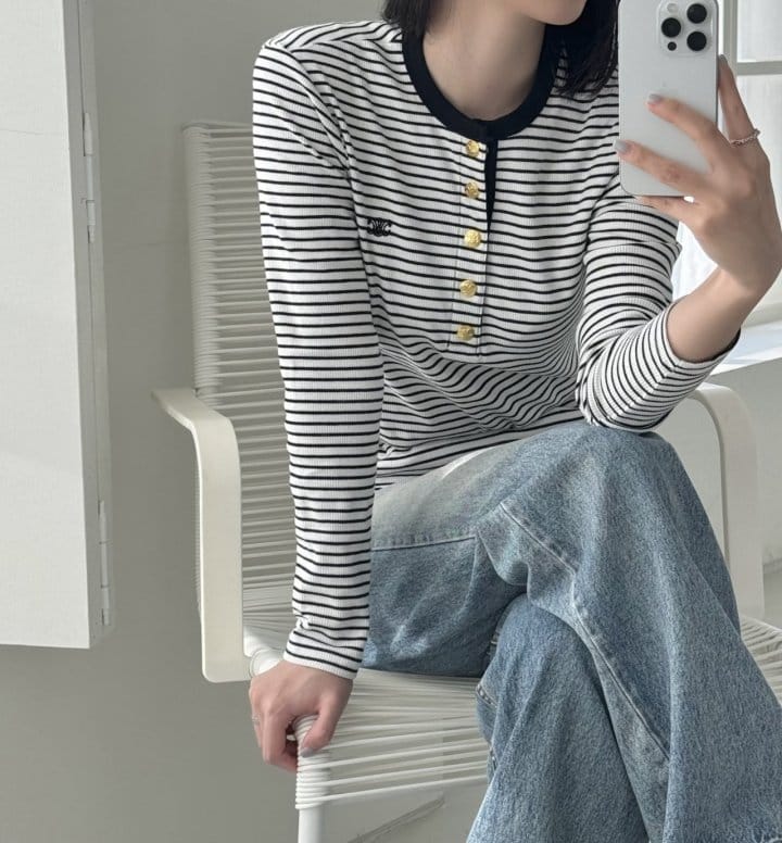 CELINE 셀린느 골드 버튼 니트