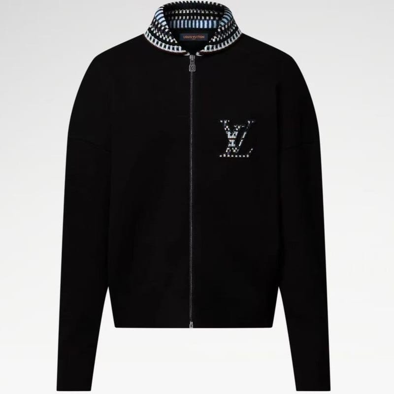 LOUIS VUITTON 루이비통 자수로고 숄 니트 집업