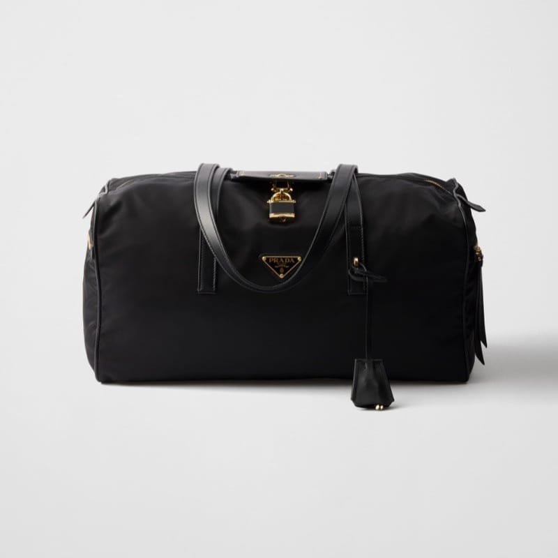 PRADA 프라다 자물쇠 라지 리나일론 탑 핸들백 1BB135