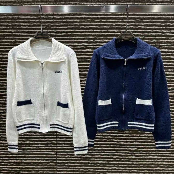 MIUMIU 미우미우 라펠 니트 집업