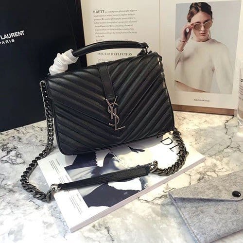 SAINT LAURENT 생로랑 사첼백 실버 토트&숄더 24CM Y87105-6