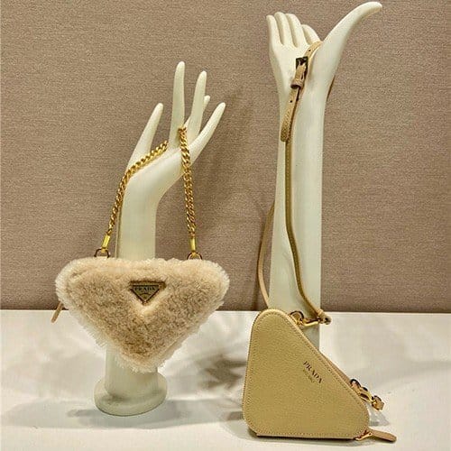 PRADA 프라다 더블 지퍼 트라이앵글 미니백 1NR015 4COLOR