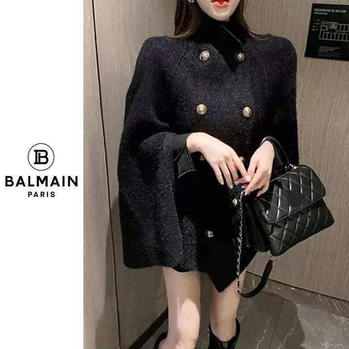 BALMAIN 발망 금장 버튼 케이프 가디건 2COLOR
