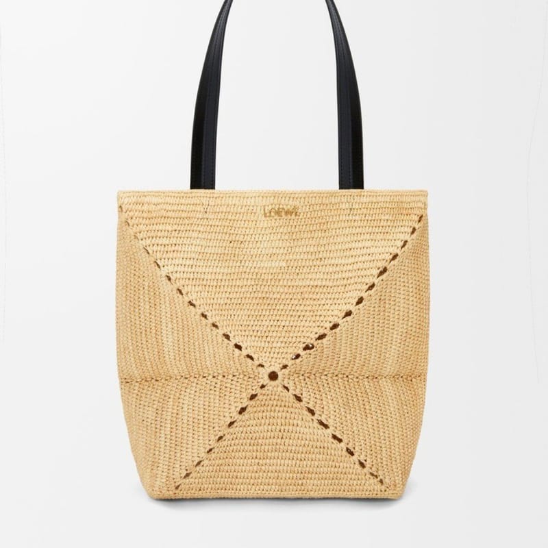 LOEWE 로에베 미디엄 퍼즐 폴드 토트 라피아