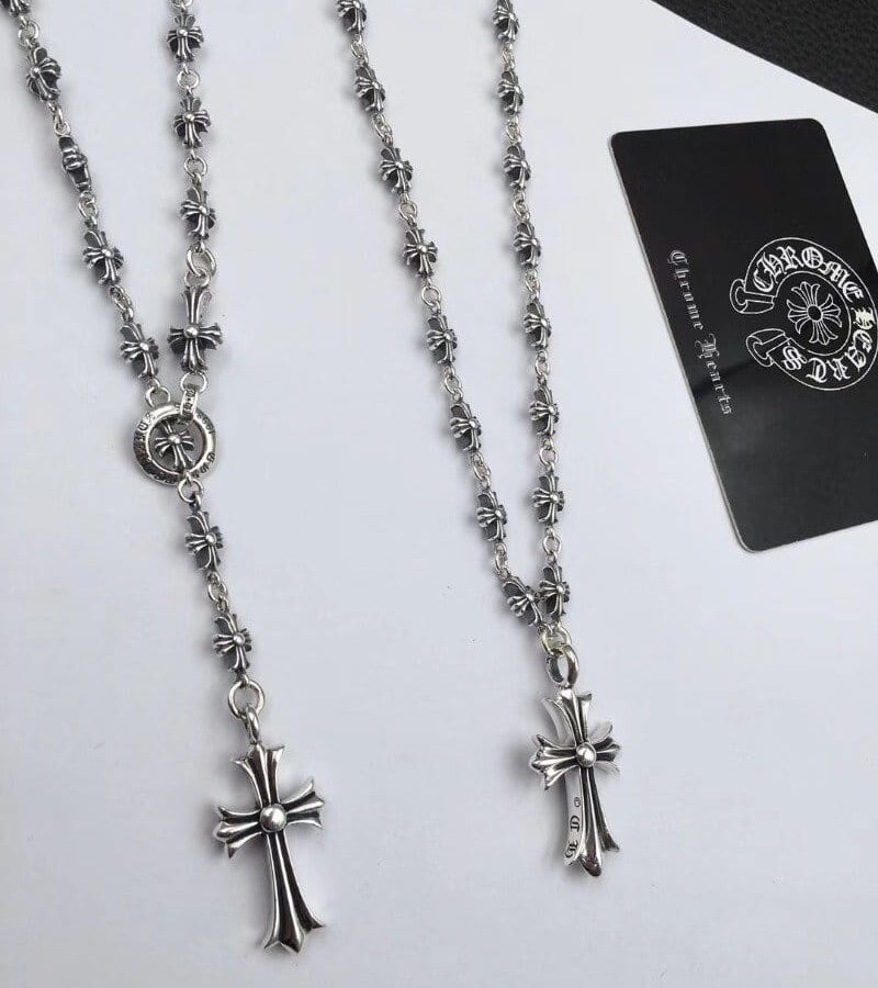 CHROME HEARTS 크롬하츠 남녀공용 925실버 십자 목걸이
