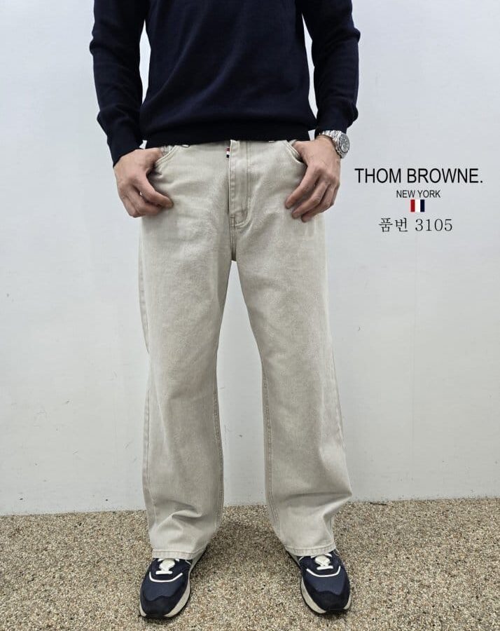 THOM BROWNE 톰브라운 세미와이드 청바지