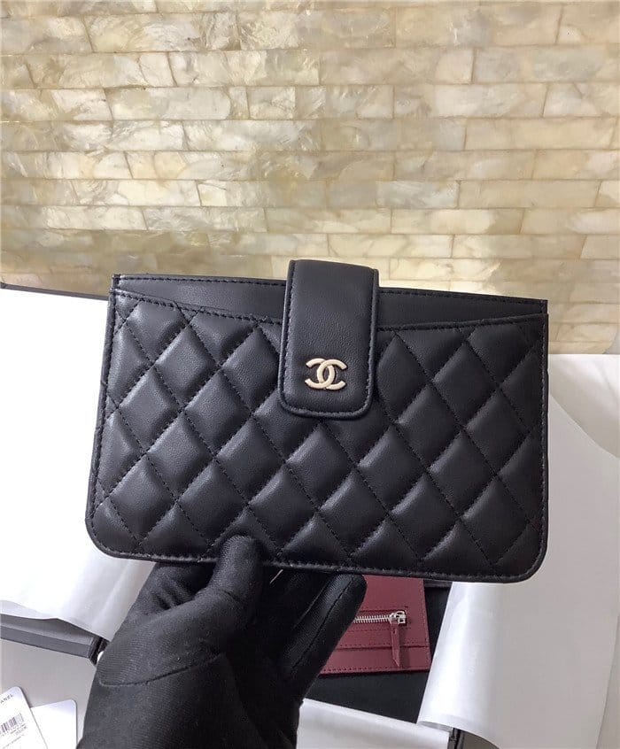 CHANEL 샤넬 램스킨 카드 장지갑 C14012 (금장/은장)