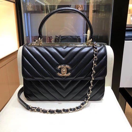 CHANEL 샤넬 트렌디CC 쉐브론 탑핸들백 92236