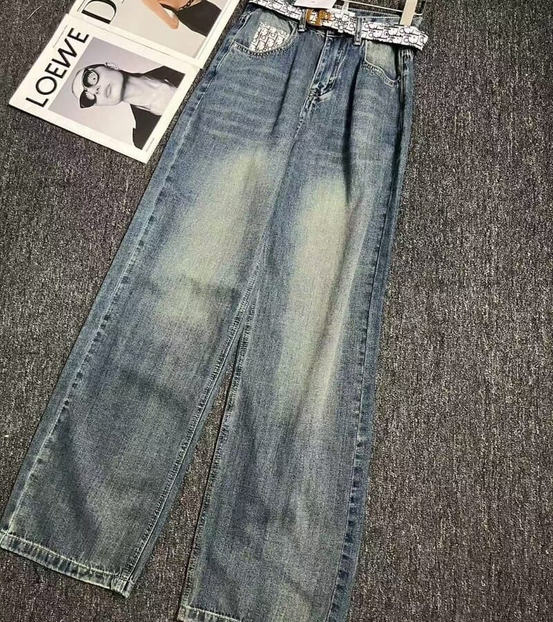 DIOR 디올 뒷포인트 기본 일자 청바지