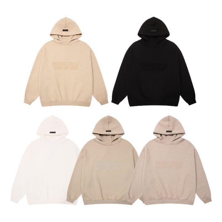 FEAR OF GOD 피어오브갓 에센셜 839 톤온톤 로고 플리스 후드