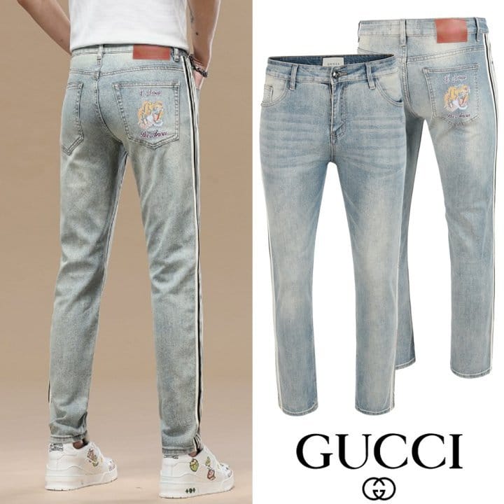 GUCCI 구찌 테이프라인 타이거 아이스 슬림진