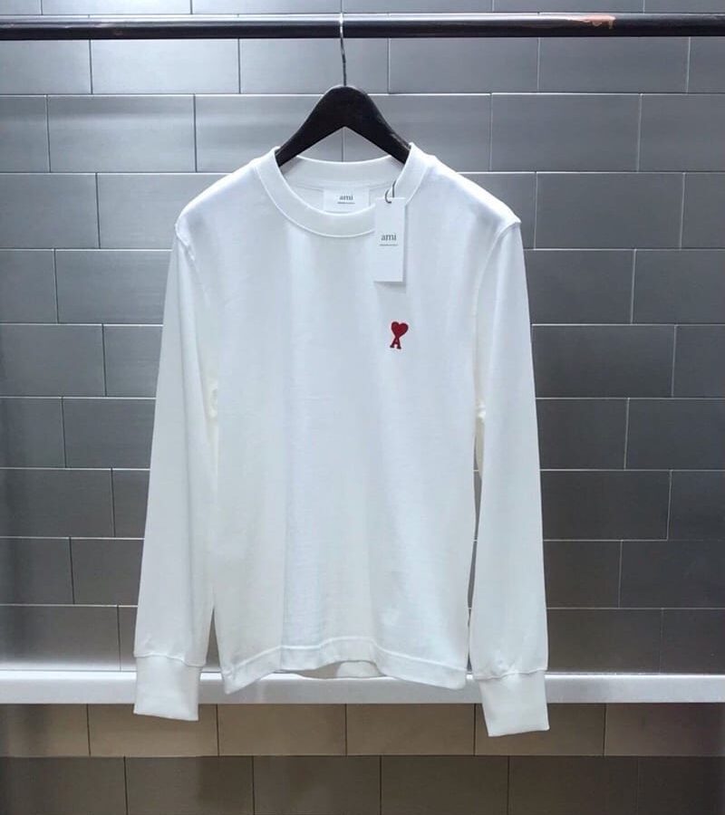 AMI 아미 하트자수 슬리브티셔츠