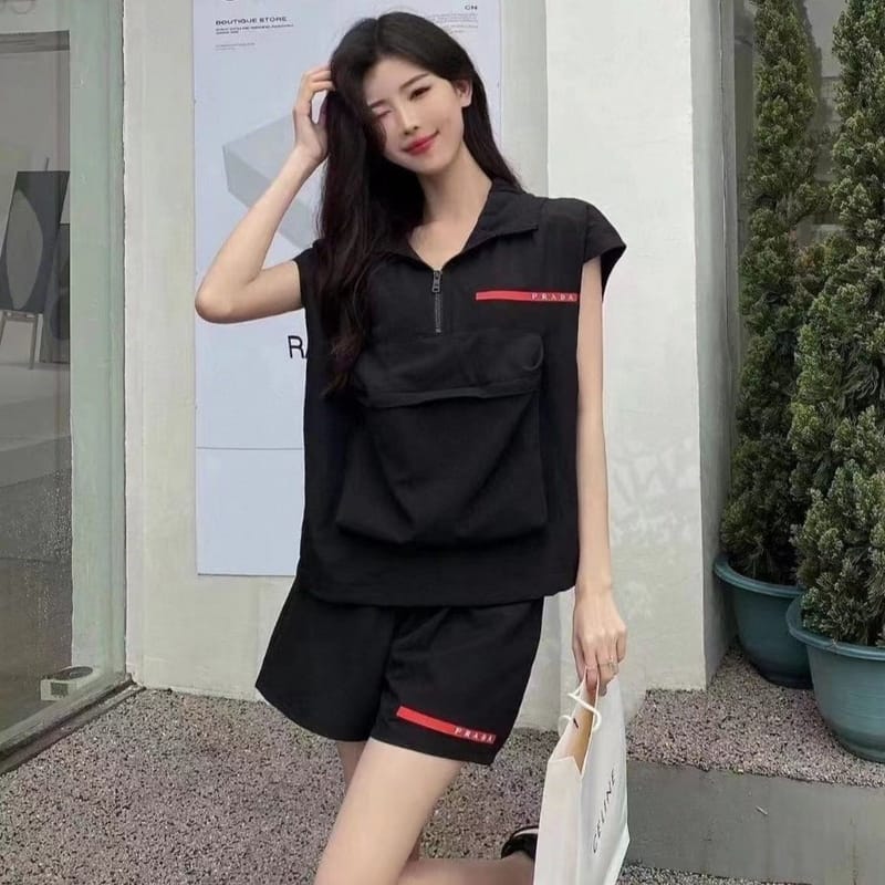 PRADA 프라다 반바지 후드 나시 셋트