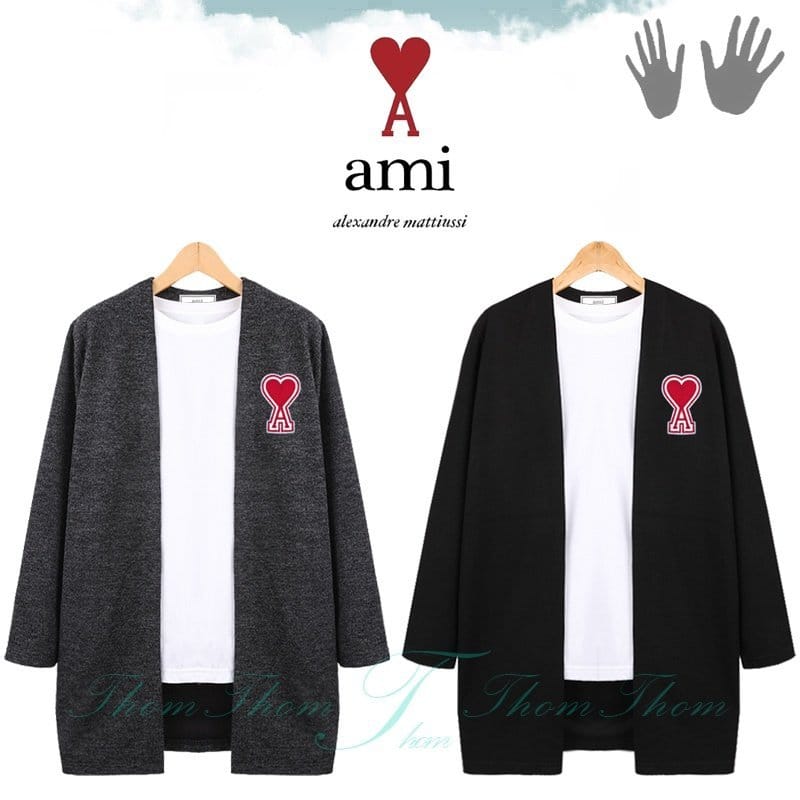 AMI 아미 베이직 오픈 숄 가디건