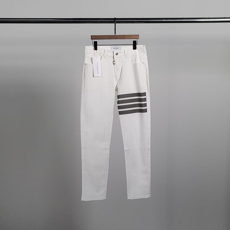 THOM BROWNE 톰브라운 사선완장 도그 화이트 청바지