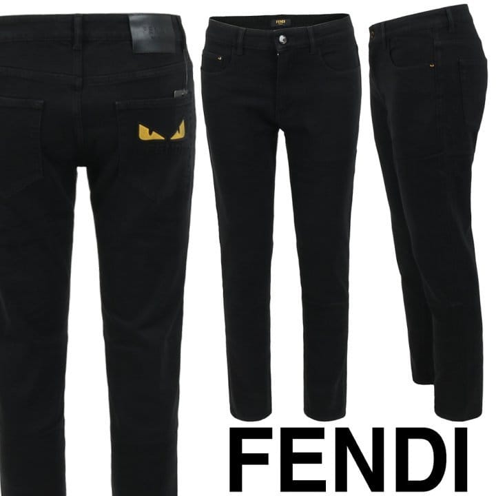FENDI 펜디 몬스터 로고 블랙 슬림 일자진