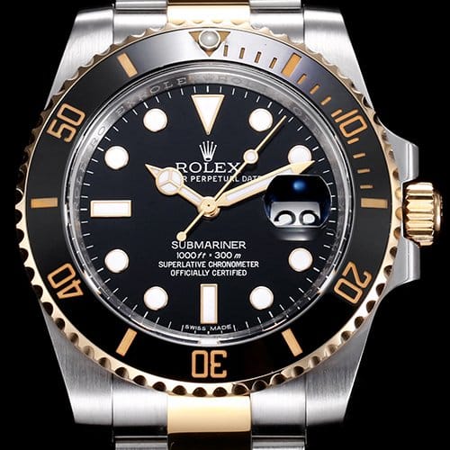 ROLEX 로렉스 "금장모델 베스트" 블랙 세라믹 베젤 블랙 다이얼 오이스터 브레이슬릿 스위스 ETA 2836-2 오토매틱 무브먼트 rol0735
