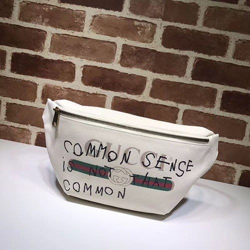 GUCCI 구찌 힙색 프린트 벨트백 화이트 신상 493869