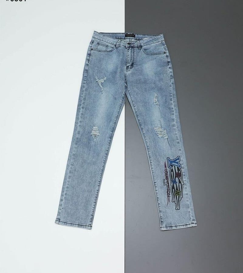 LOUIS VUITTON 루이비통 데미지 프린팅 청바지