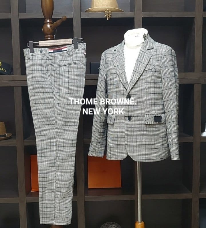 THOM BROWNE 톰브라운 모던 뉴욕 글렌체크 슈트 셋트