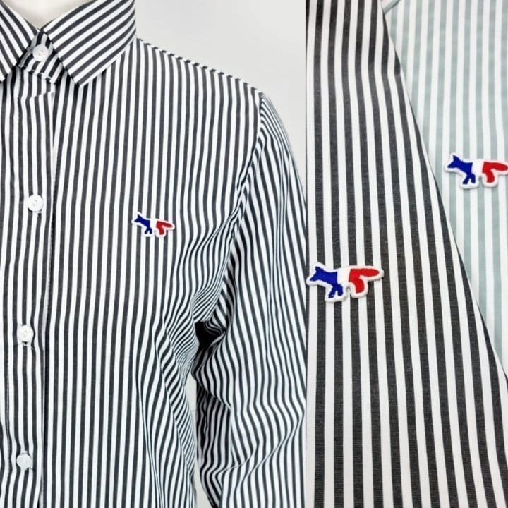 MAISON KITSUNE 메종키츠네 트리컬러 스트라이프 셔츠