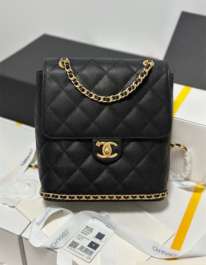 CHANEL 샤넬 캐비어 체인 백팩 AS4490
