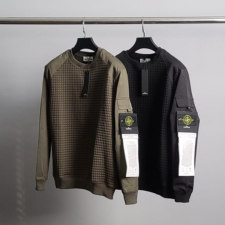●1월 판매 1위● STONE ISLAND 스톤아일랜드 로고와펜 엠보 맨투맨