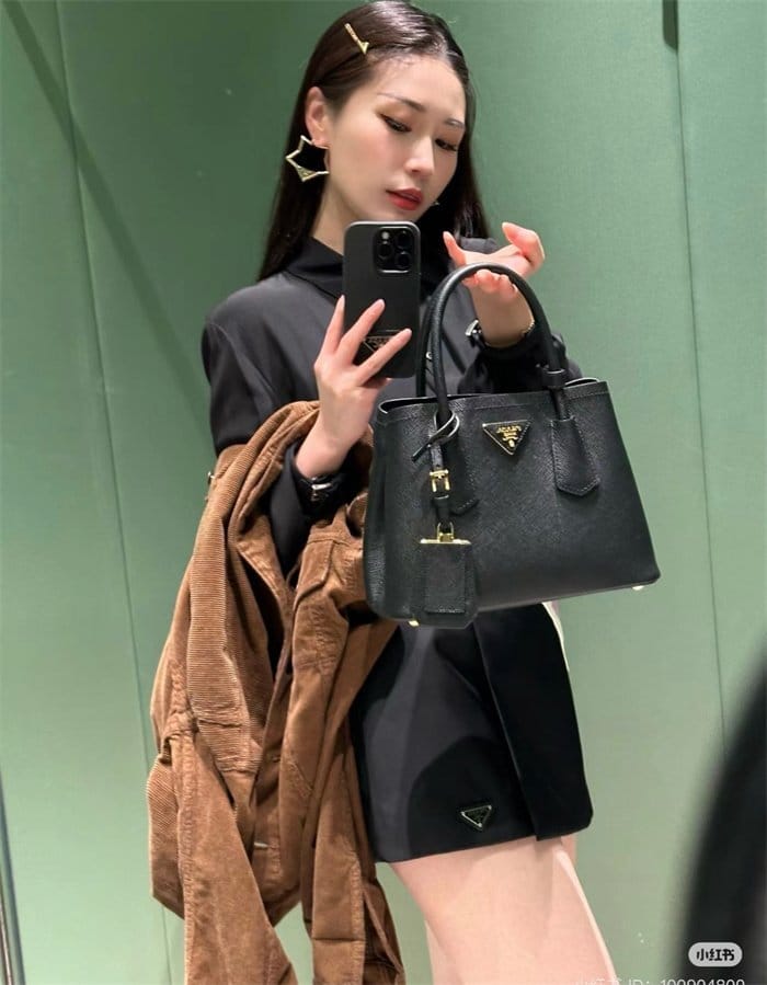 PRADA 프라다 더블 레더 토트백 1BG443