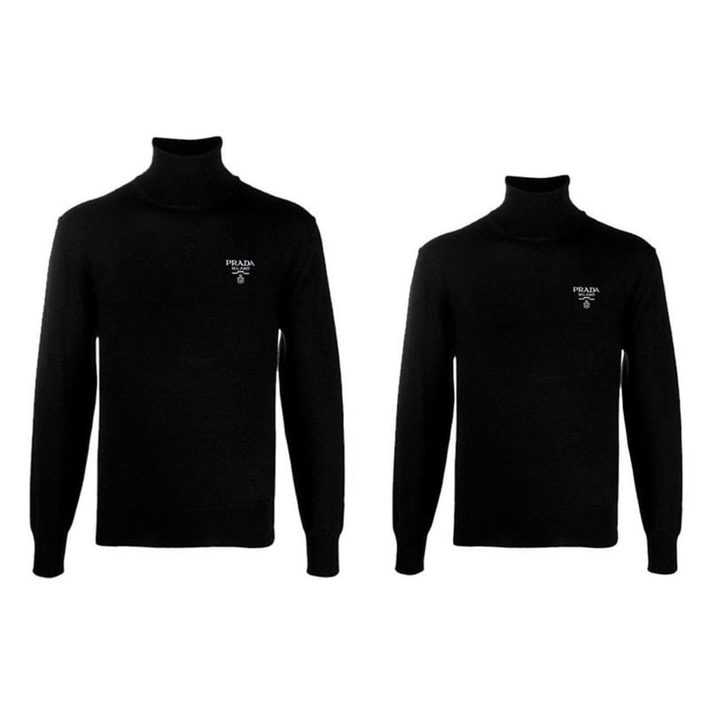 PRADA 프라다 밀라노 자수 터틀넥