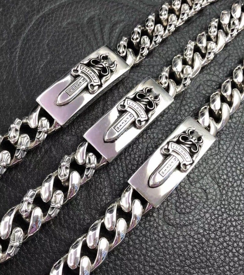 CHROME HEARTS 크롬하츠 925실버 대거 남녀공용 팔찌 3디자인(폭15mm)