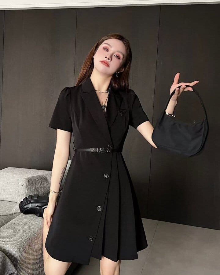 PRADA 프라다 단추 원피스 벨트포함