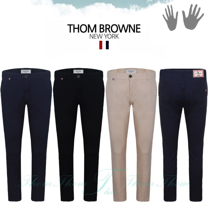 THOM BROWNE 톰브라운 패치 스판 면팬츠
