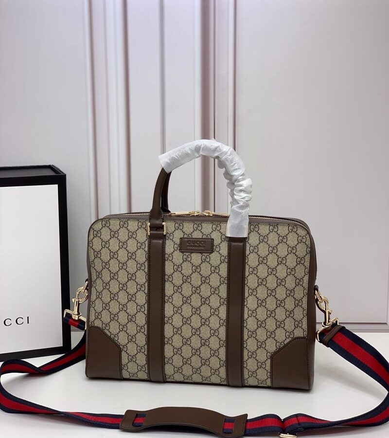 GUCCI 구찌 GG 수프림 서류가방 브라운,블랙
