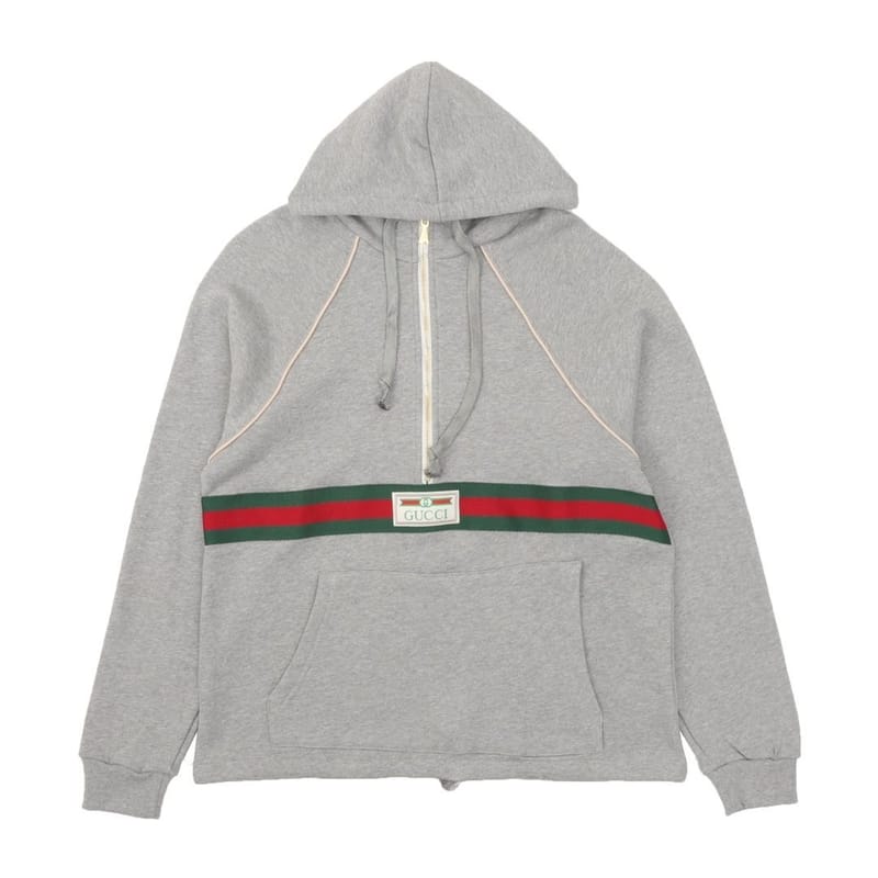 GUCCI 구찌 웹 하프 집업 스웨트 셔츠