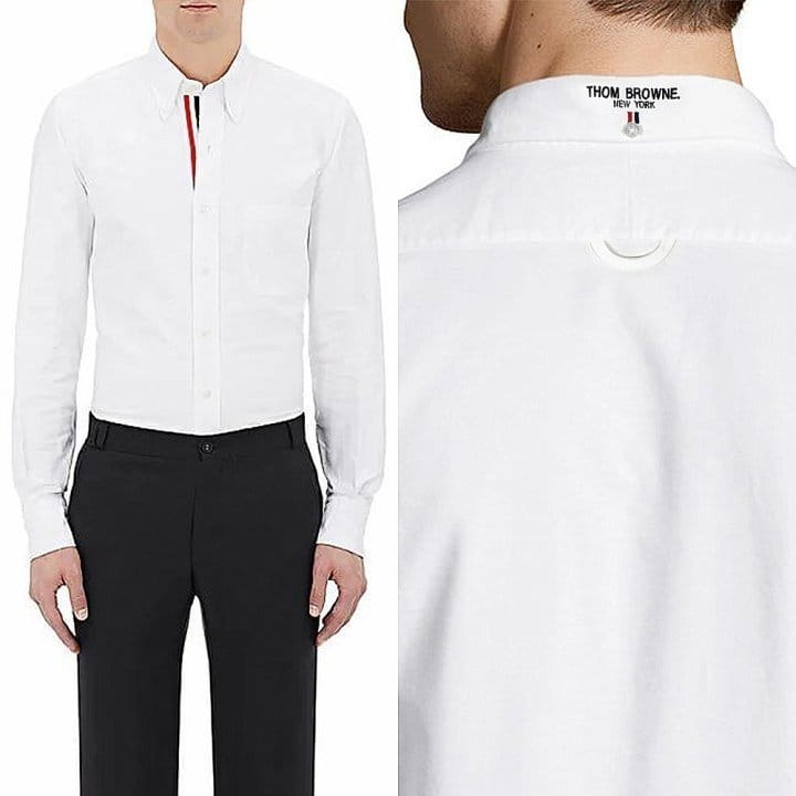 THOM BROWNE 톰브라운 옥스포드 깃로고 셔츠