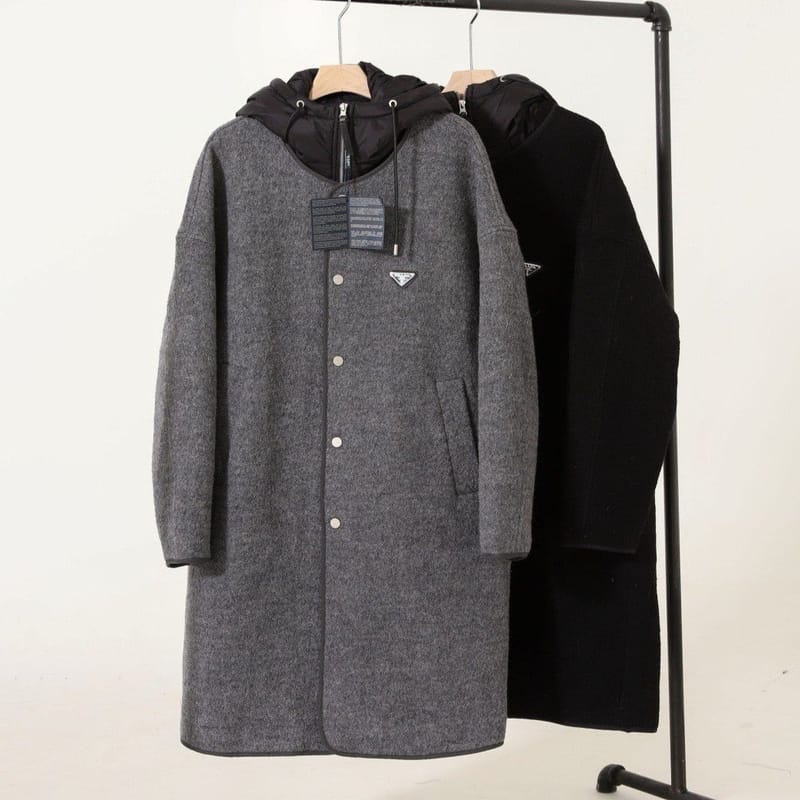 PRADA 프라다 부클 투웨이 양모 코트 자켓