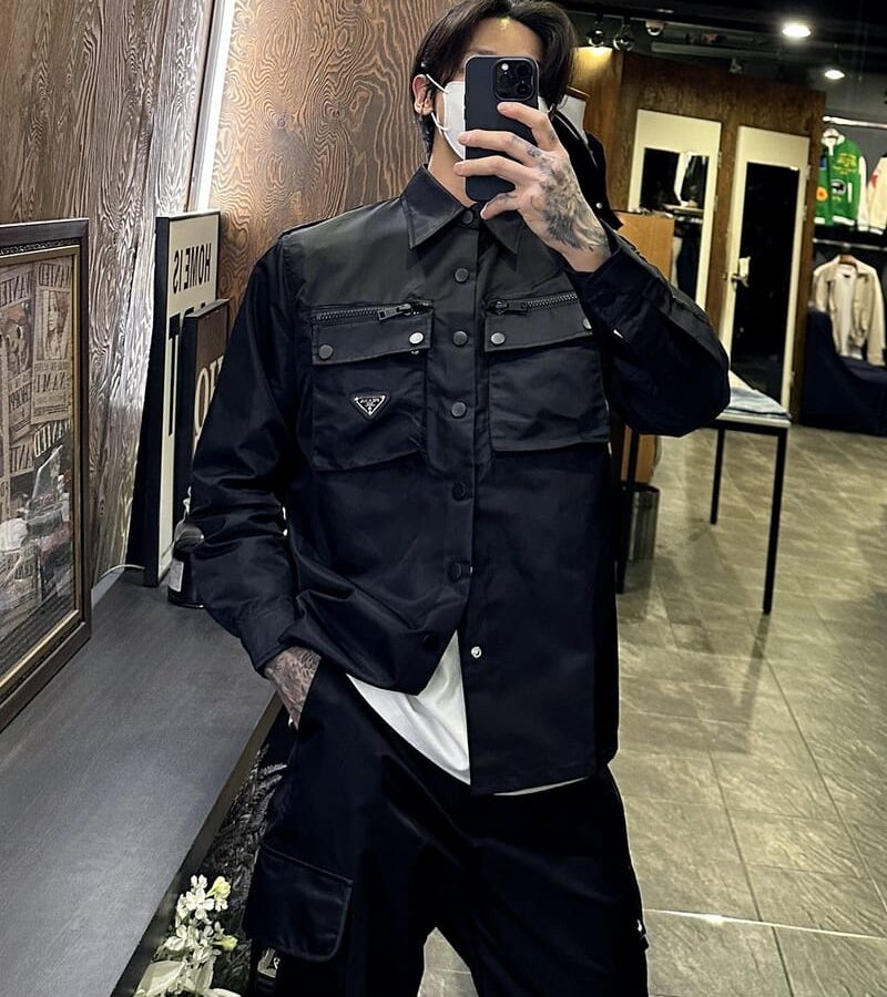 PRADA 프라다 리나일론 탭 셔츠 자켓