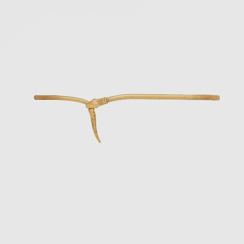 SAINT LAURENT 생로랑 스네이크 헤드 스네이크 테일 메탈 체인 벨트 701155 (20mm)