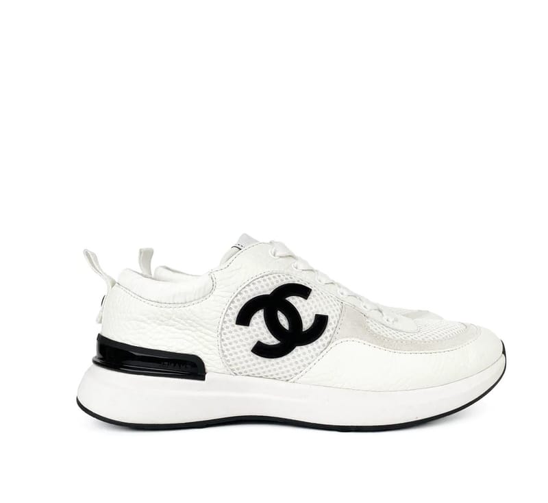 CHANEL 샤넬 CC로고 트레이너 매쉬 스웨이드 스니커즈