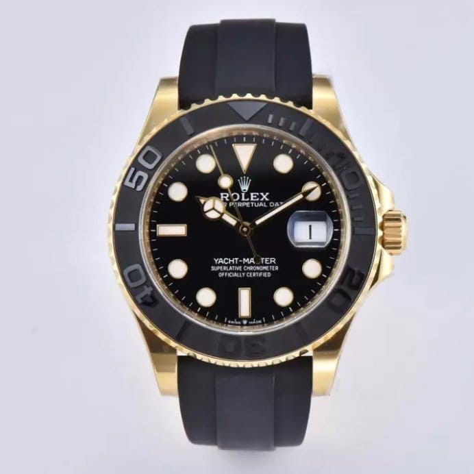 ROLEX 로렉스 요트마스터 옐로우골드 블랙 다이얼 블랙 러버밴드 42mm 226658