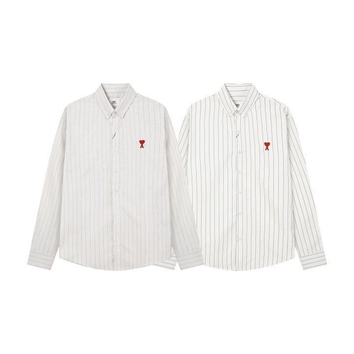 AMI 아미 2210 스몰 하트 스트라이프 셔츠