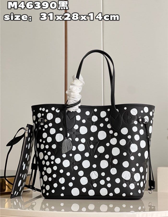 LOUIS VUITTON 루이비통 쿠사마 야요이 콜라보 네버플 미듐 M46390