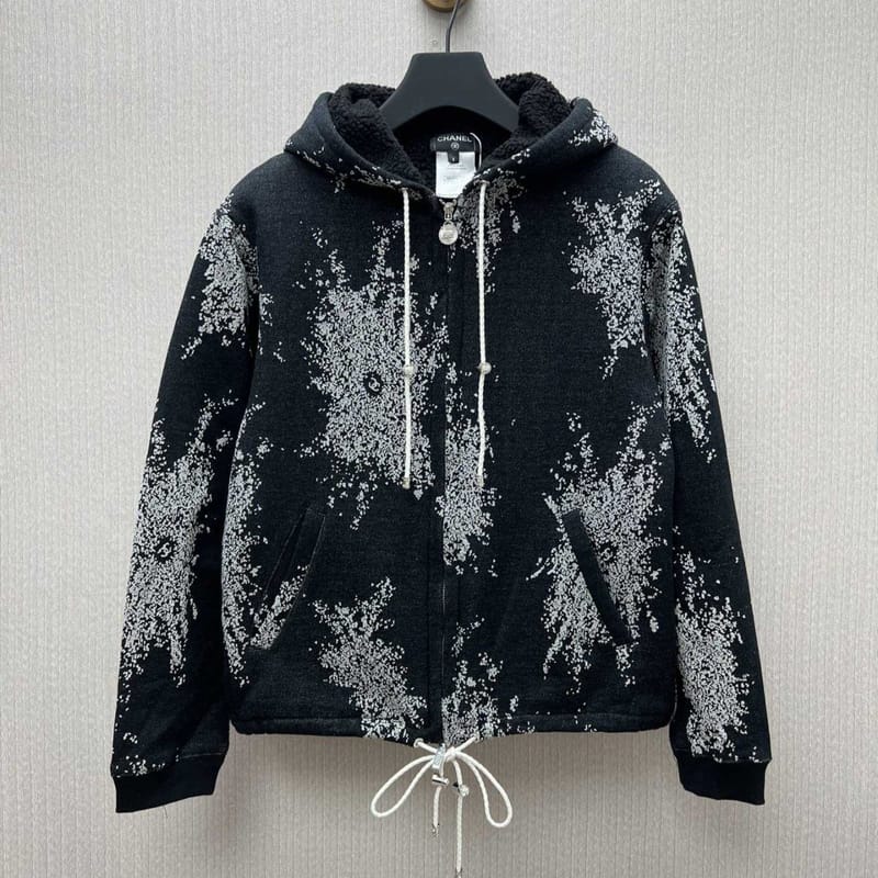 CHANEL 샤넬 플리스 후드 자켓