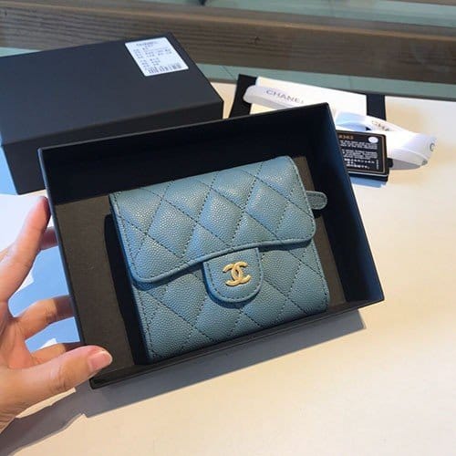 CHANEL 샤넬 캐비어 반지갑 AS401052