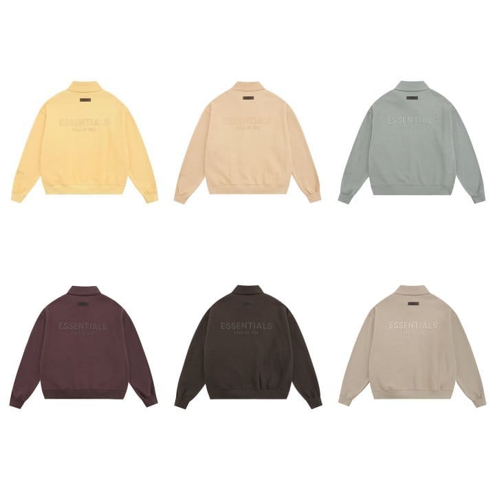 FEAR OF GOD 피어오브갓 에센셜 1106 톤온톤 백 로고 플리스 풀 집업