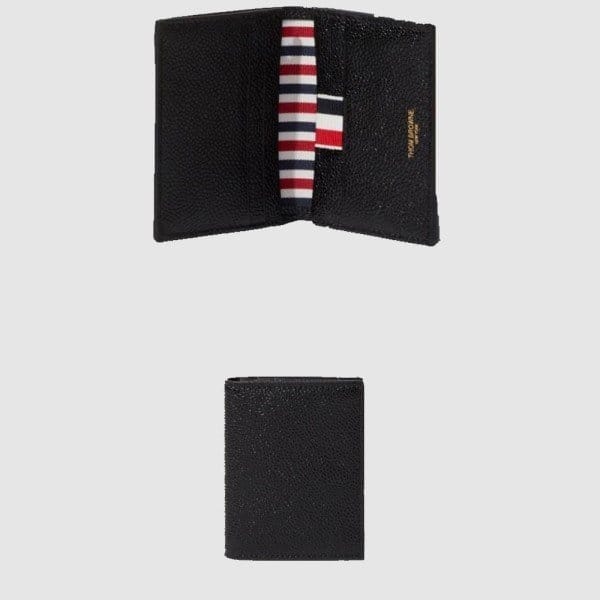 THOM BROWNE 톰브라운 페블 그레인 레더 더블 카드 홀더 MAW021