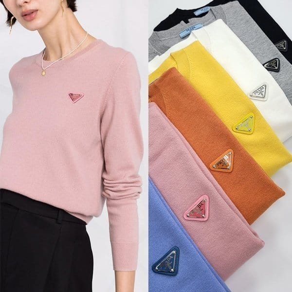 PRADA 프라다 플레이트 라운드 니트