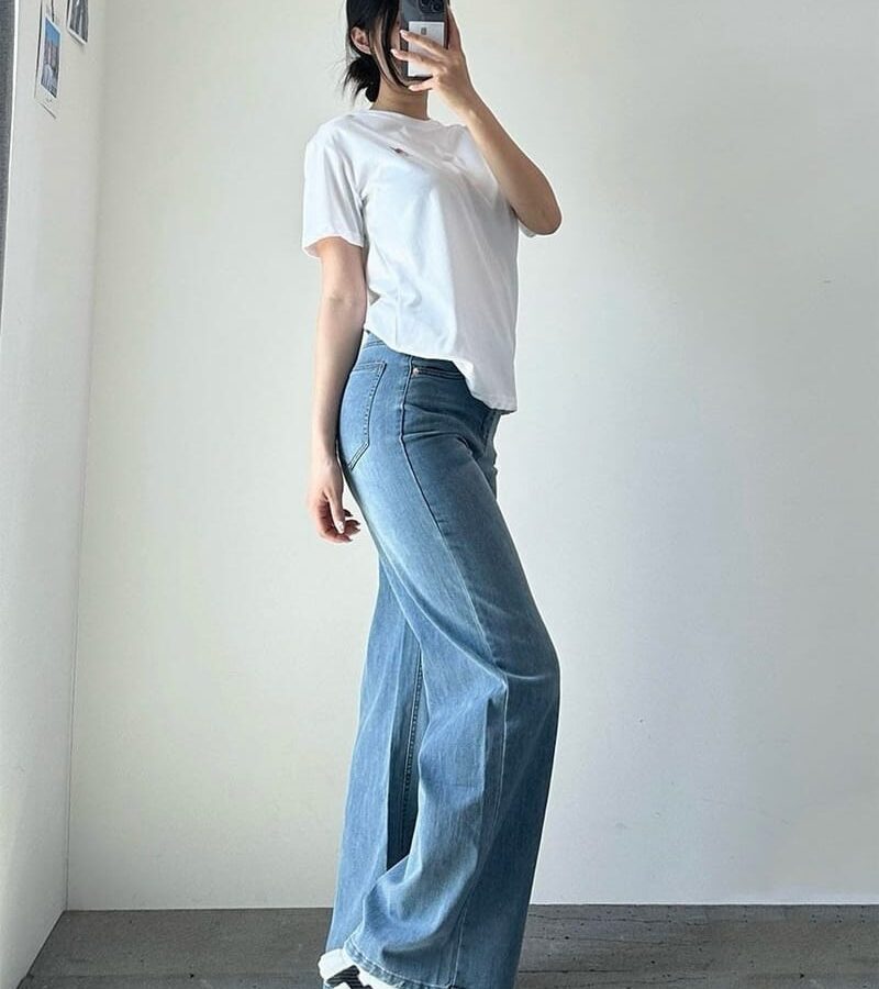 HERMES 에르메스 하이웨스트 와이드 팬츠